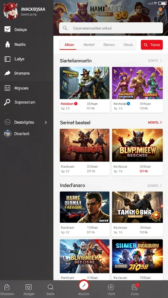 Tampilan antarmuka tasiktoto di Android